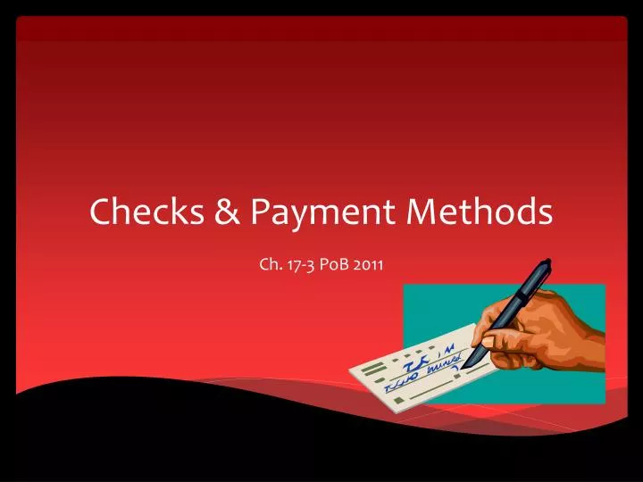 checks payment methods n.