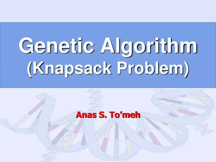 genetic algorithm knapsack problem n.