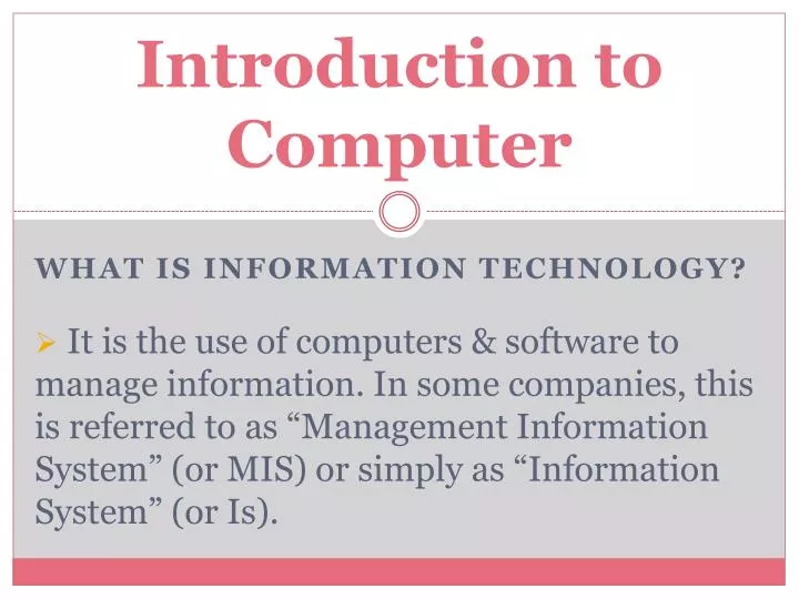 www introduction to computer