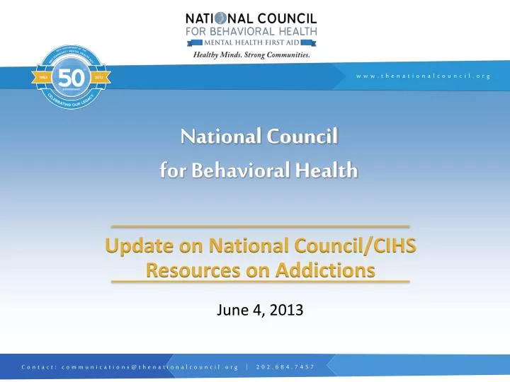 PPT National Council for Behavioral Health PowerPoint Presentation