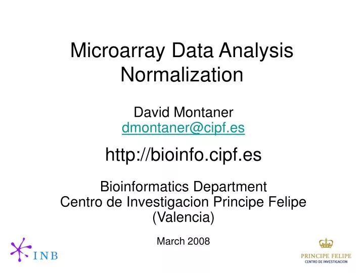 microarray data analysis normalization n.