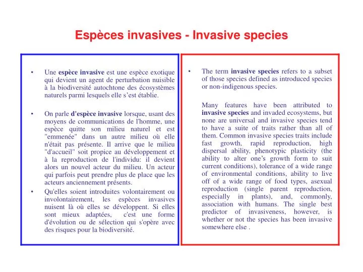 esp ces invasives invasive species n.