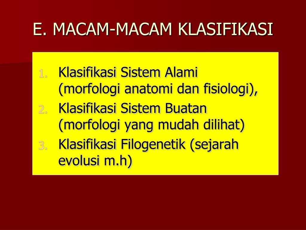 PPT KLASIFIKASI  PowerPoint Presentation free download 