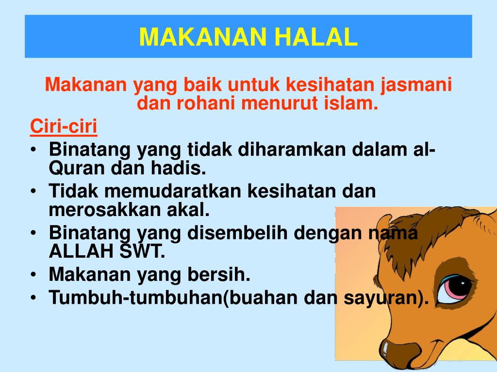 PPT - BAB 5: MAKANAN YANG HALAL DAN HARAM MENURUT ISLAM PowerPoint 