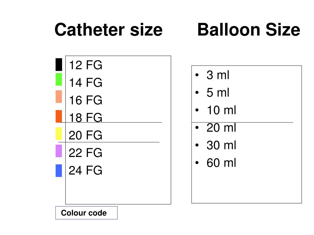Fr Catheter Size Chart