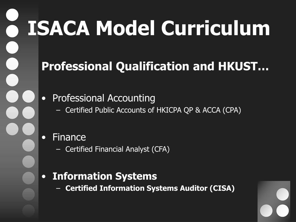 PPT Alignment with ISACA Model Curriculum for Information Systems
