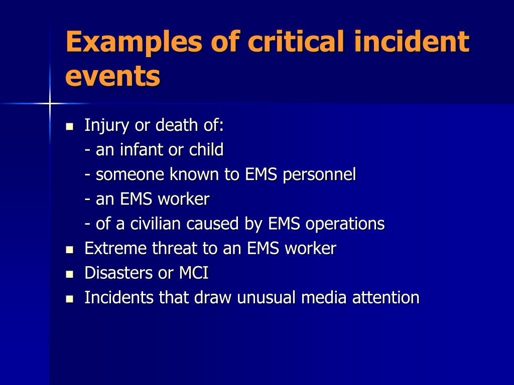 examples of critical incident assignments in nursing
