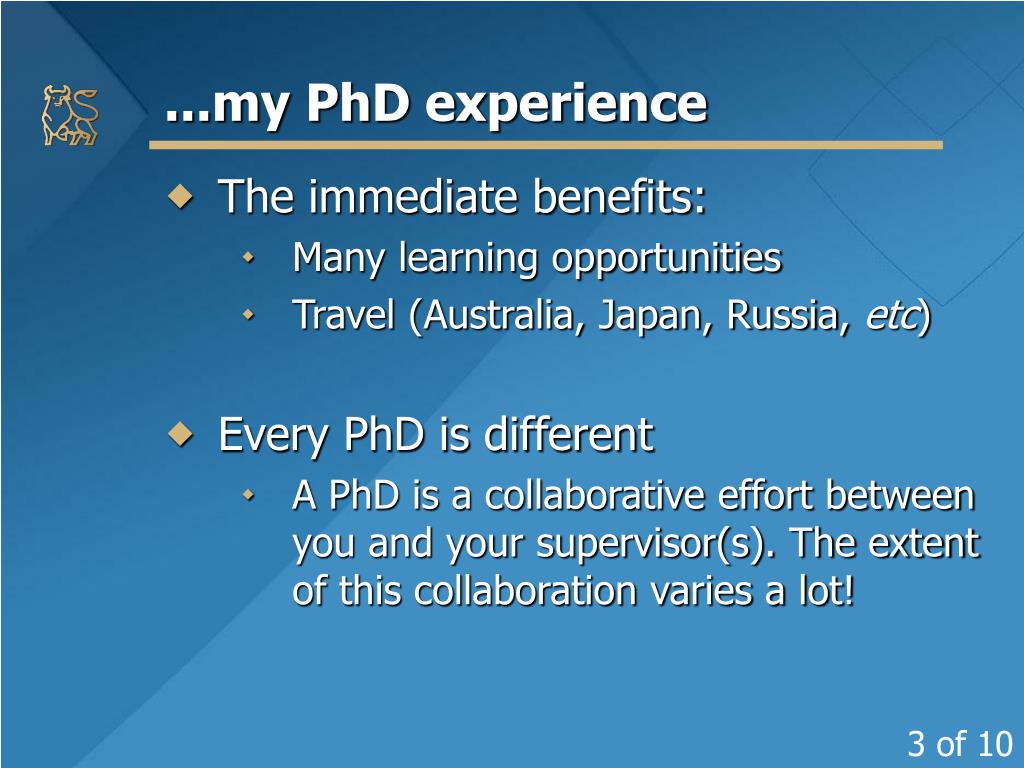 post phd experience