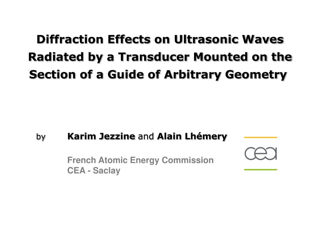 Ppt Diffraction Effects On Ultrasonic Waves Powerpoint Presentation