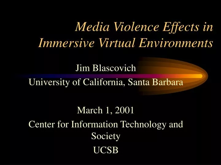 media violence effects in immersive virtual environments n.