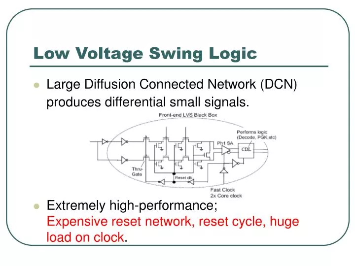 PPT Low Voltage Swing Logic PowerPoint Presentation, free download