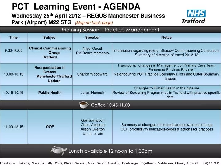 PPT - PCT Learning Event - AGENDA PowerPoint Presentation, free ...