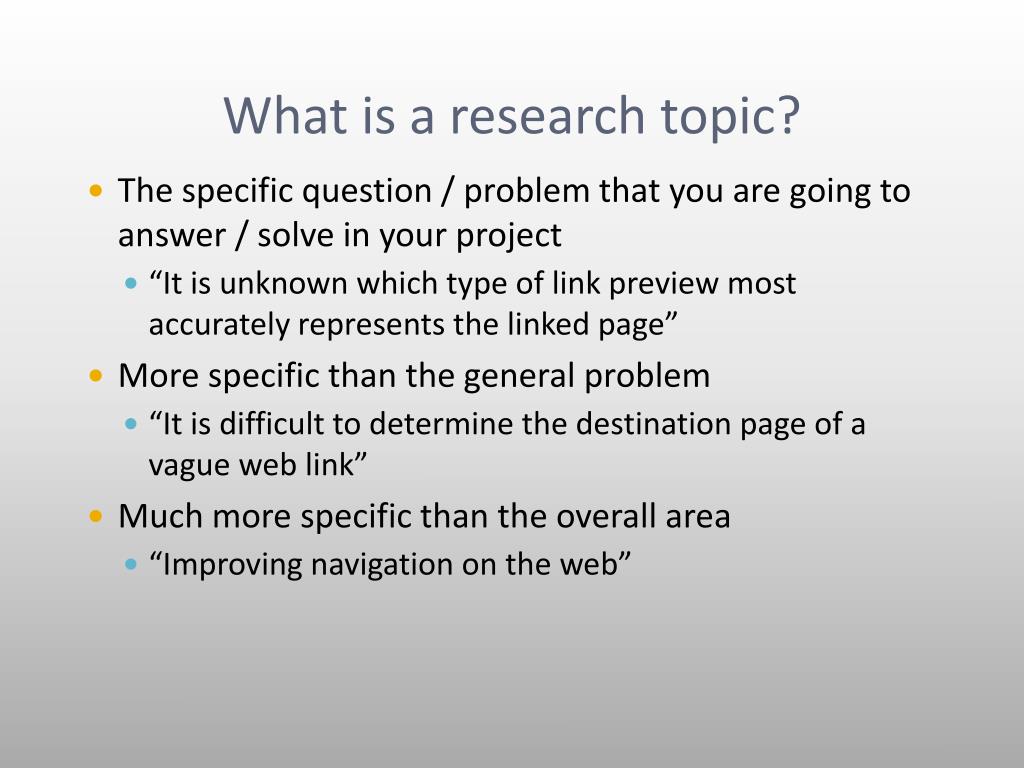 what is research topic pdf