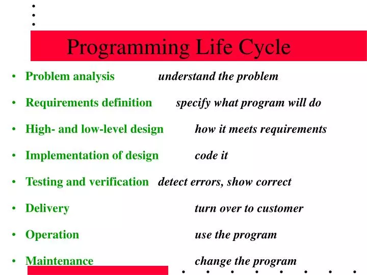 PPT - Programming Life Cycle PowerPoint Presentation, free download ...