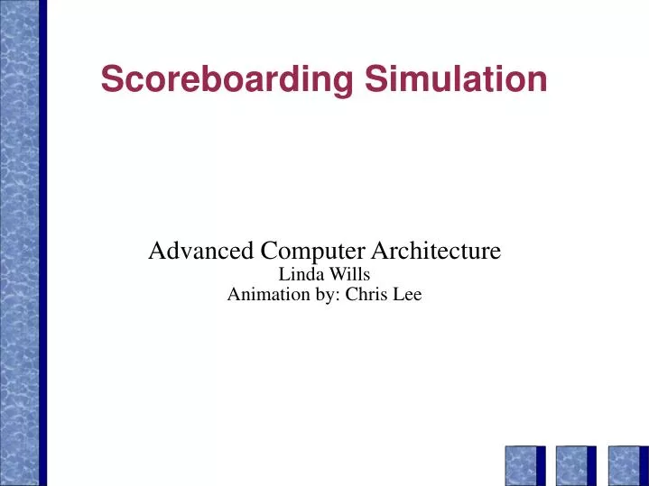 Scoreboarding PPT - Scoreboarding Simulation PowerPoint Presentation, free download ...