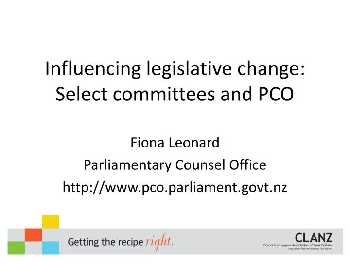 influencing legislative change select committees and pco n.