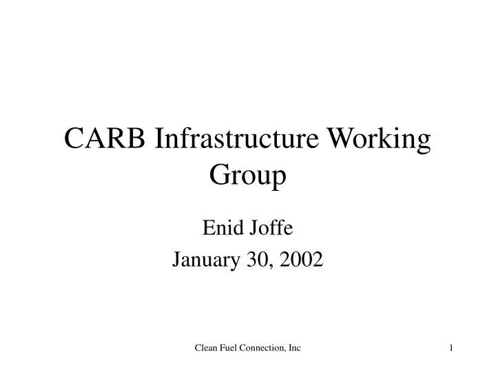carb infrastructure working group n.