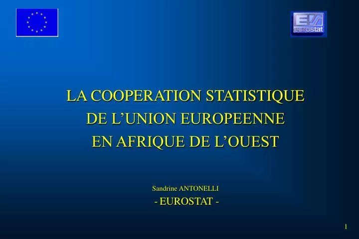 la cooperation statistique de l union europeenne en afrique de l ouest sandrine antonelli eurostat n.