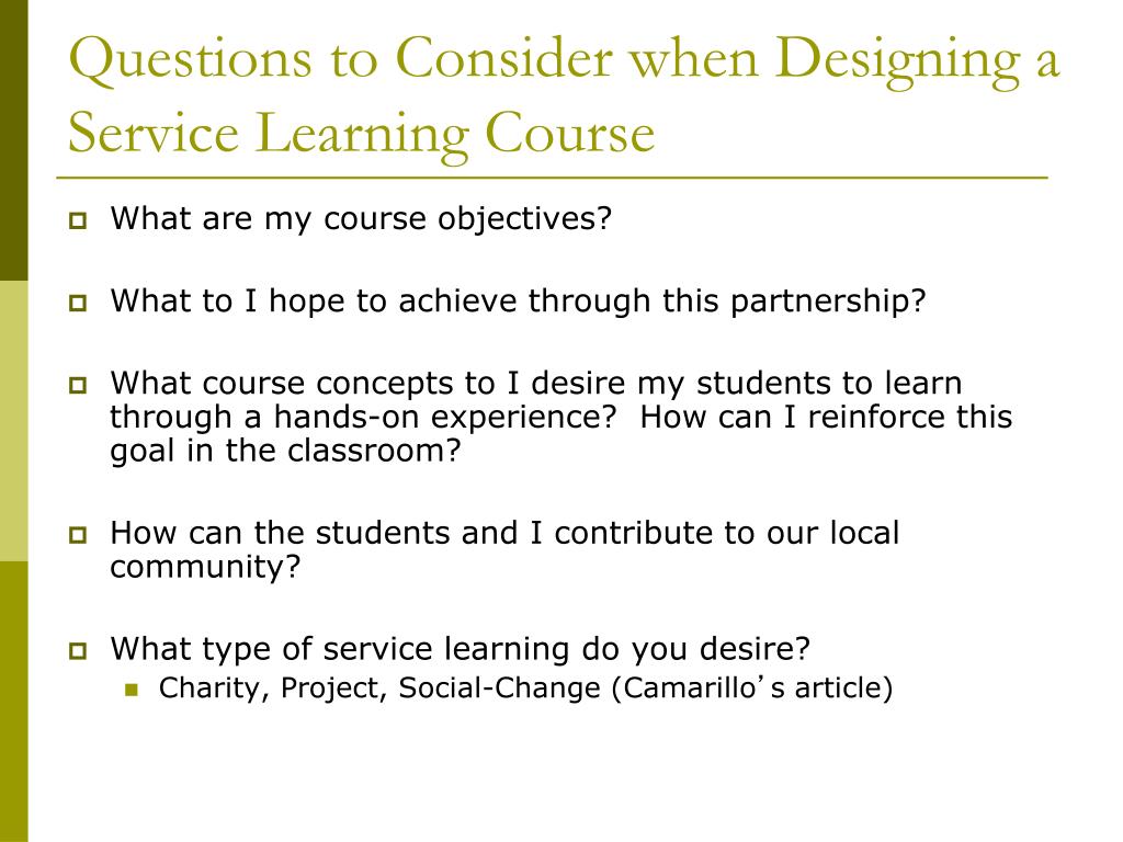 PPT - Choosing a Community Partner: Building Meaningful Service ...