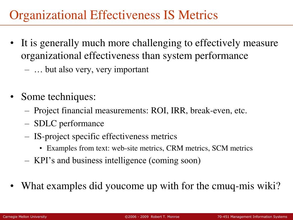 measuring organizational effectiveness