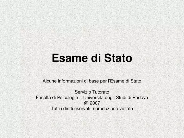 PPT Esame di Stato PowerPoint Presentation, free download ID3993391