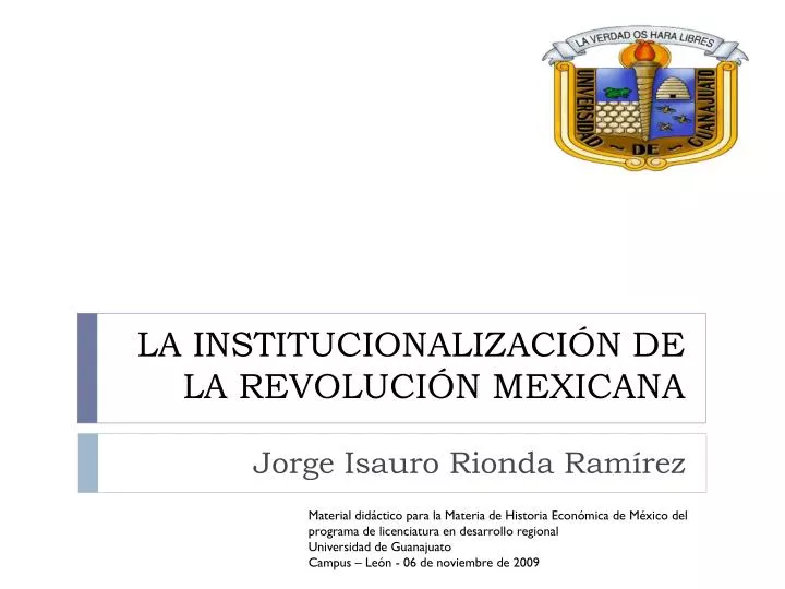 la institucionalizaci n de la revoluci n mexicana n.