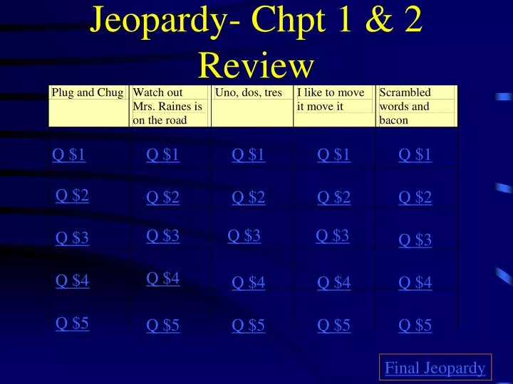 jeopardy chpt 1 2 review n.
