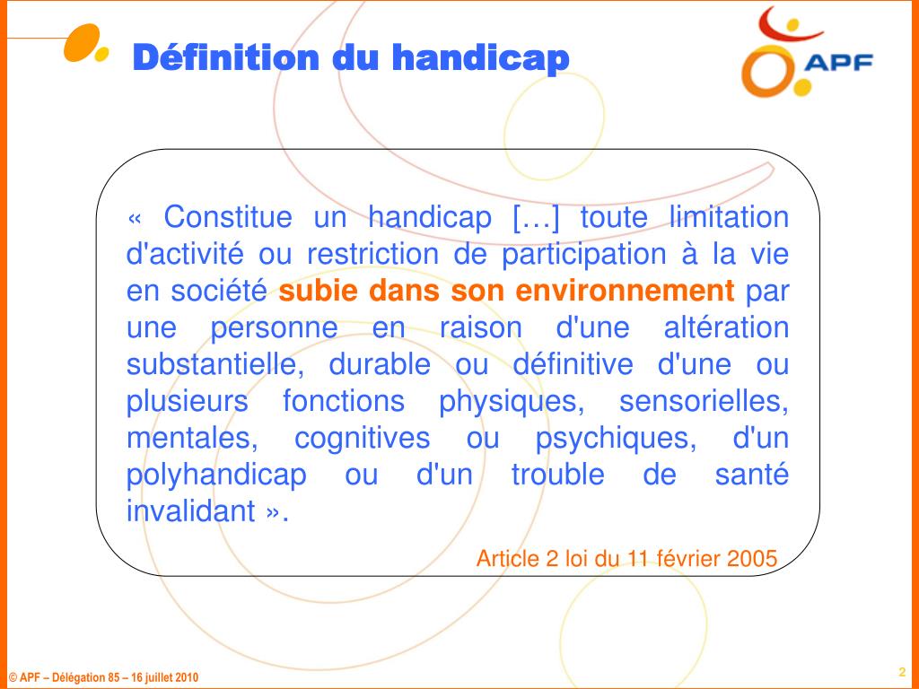 Loi handicap résumé