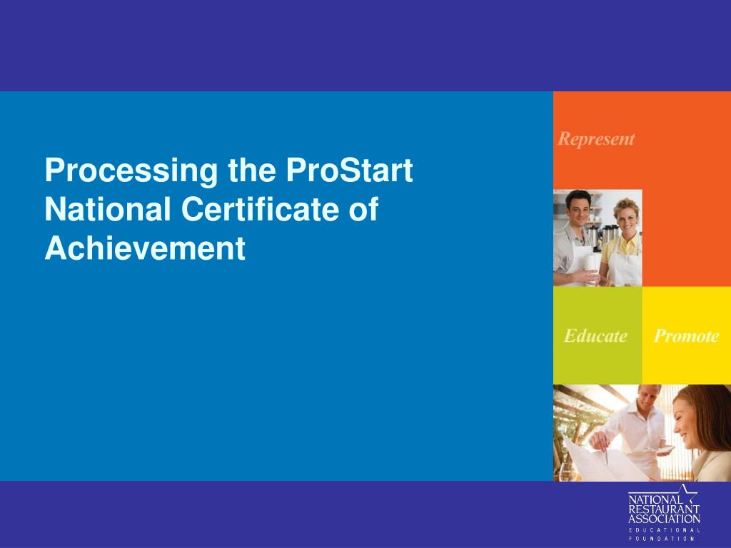 PPT ProStart National Certificate of Achievement PowerPoint PPT ProStart National Certificate of Achievement PowerPoint