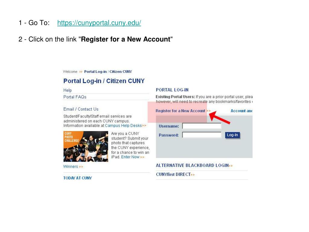 Ppt Ace Student How To Register In The Cuny Portal Powerpoint