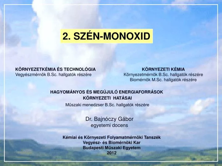 Szén-dioxid-felhasználás ppt
