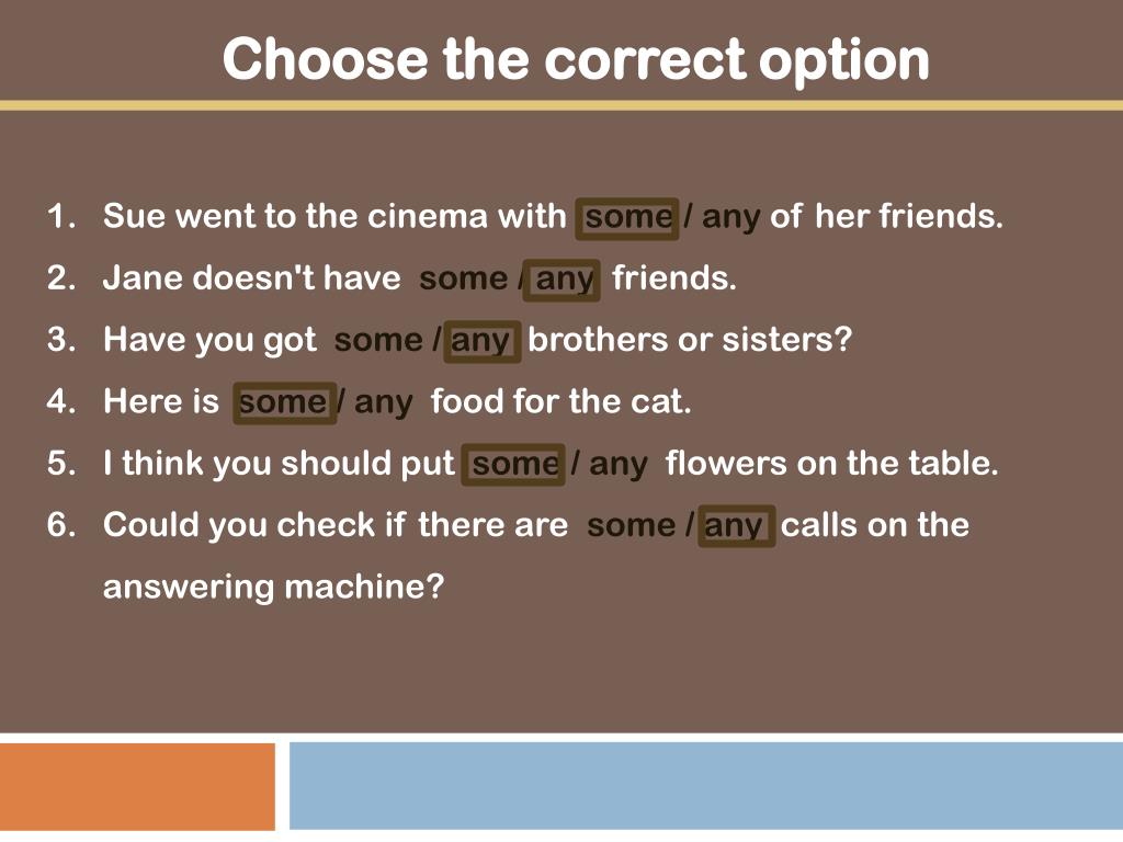 Choose the correct option i can