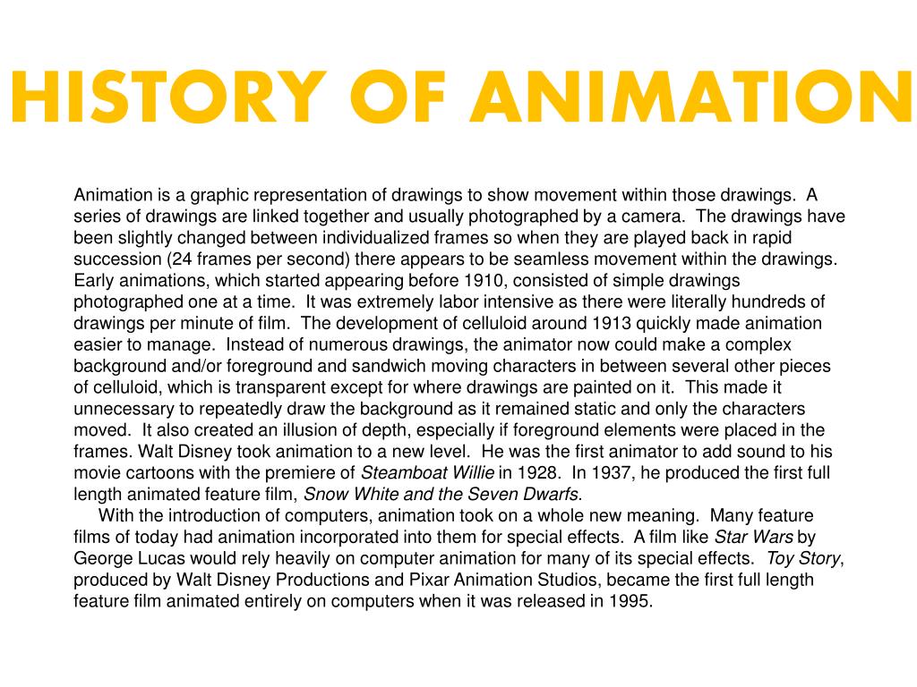 PPT - THE HISTORY OF ANIMATION PowerPoint Presentation, free download -  ID:3996099