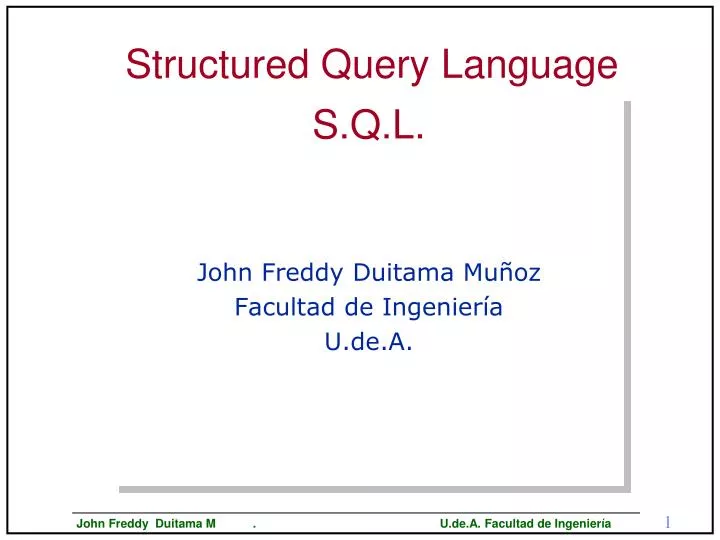 PPT - Structured Query Language PowerPoint Presentation, free download ...