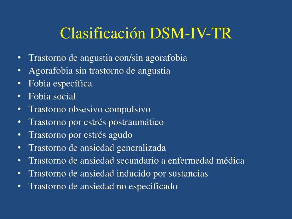 Clasificación DSM-IV-TR.
