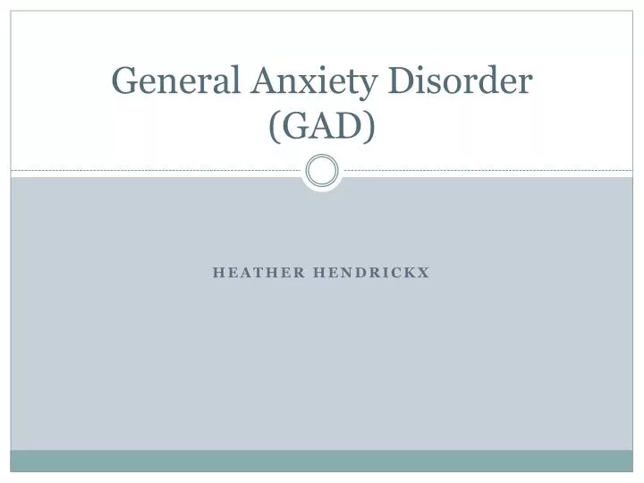 general anxiety disorder gad n.