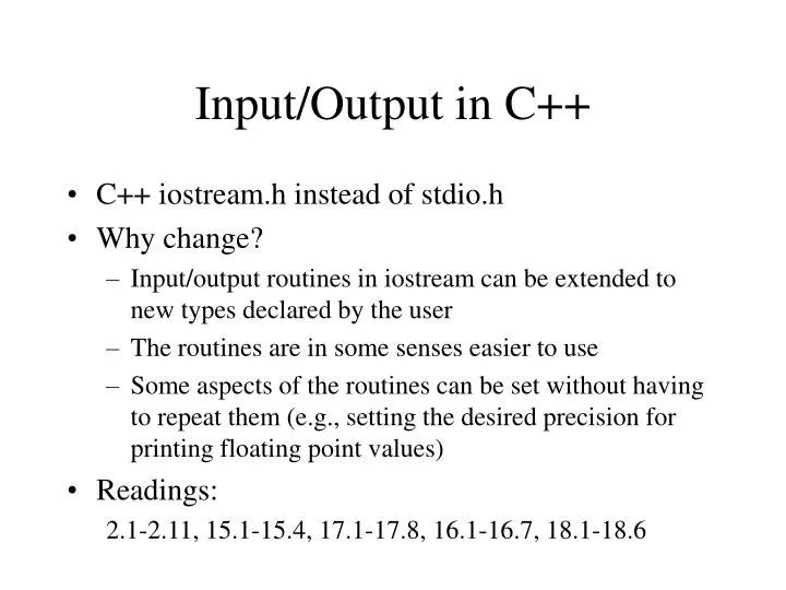 PPT - Input/Output in C++ PowerPoint Presentation, free download - ID ...