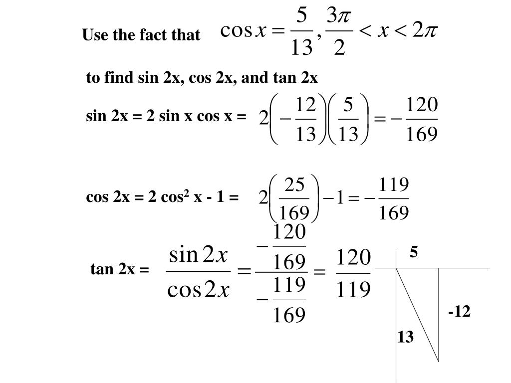 Ppt 5 5 Multiple Angle And Product Sum Formulas Powerpoint Presentation Id