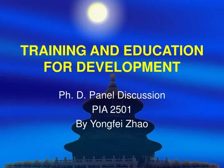 training and education for development n.