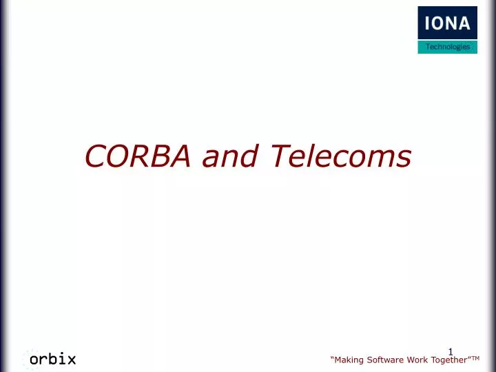 corba and telecoms n.