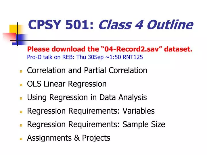 PPT - CPSY 501: Class 4 Outline PowerPoint Presentation, free download ...