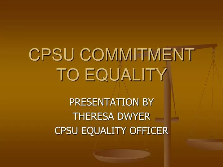 cpsu commitment to equality n.