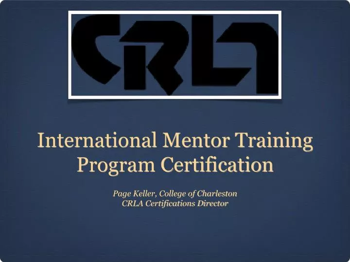 PPT - International Mentor Training Program Certification PowerPoint  Presentation - ID:4001832
