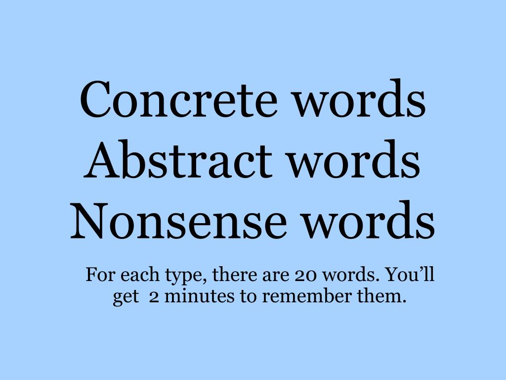 what are concrete words