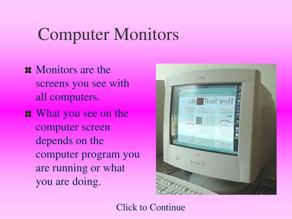 computer monitor presentation