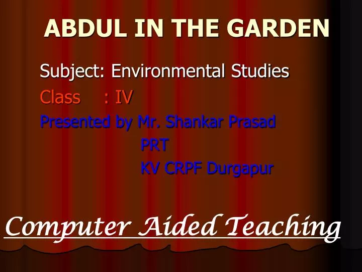 abdul in the garden n.