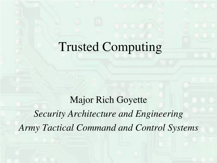 trusted computing n.