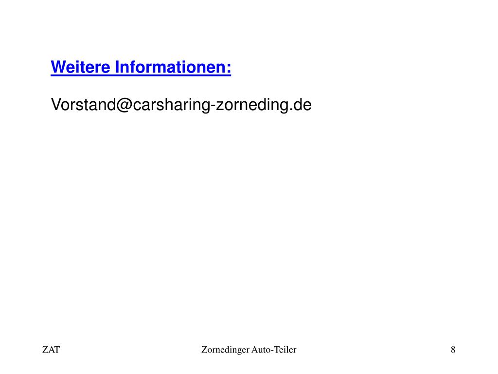PPT - Zornedinger Auto-Teiler Fahrzeug-Zugangssystem PowerPoint