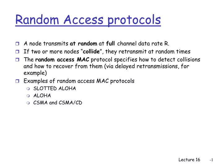 PPT - Random Access protocols PowerPoint Presentation, free download ...