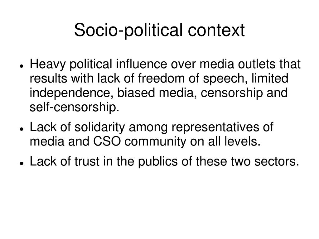 essay about socio political context